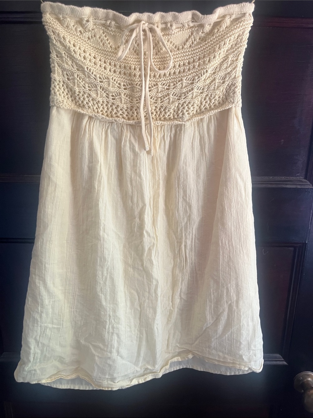 Hollister Yellow Crochet Waist Skater Dress
